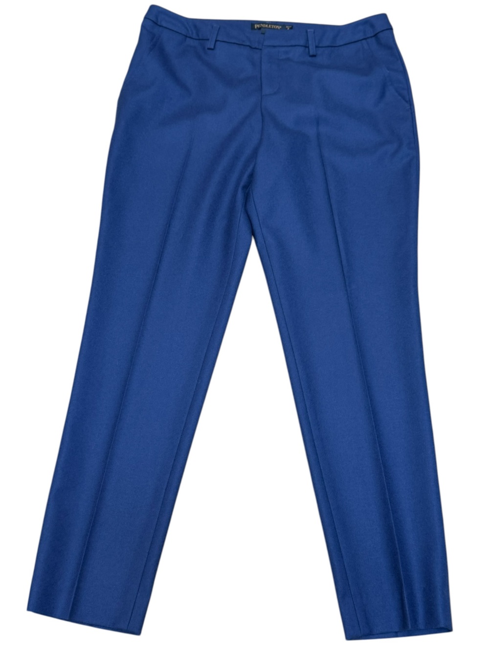 Pendleton Petite 100% Virgin Wool Blue Straight Leg Dress Pants Size 6 Made USA
